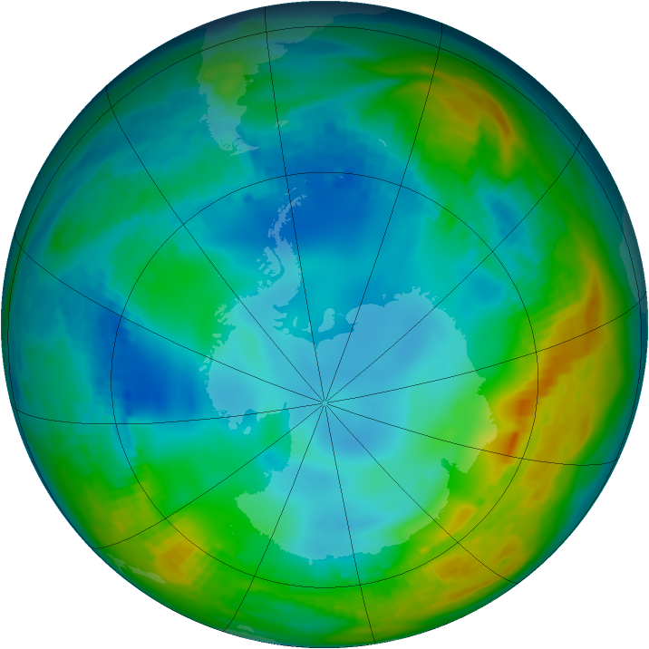 Antarctic ozone map for 28 May 1984